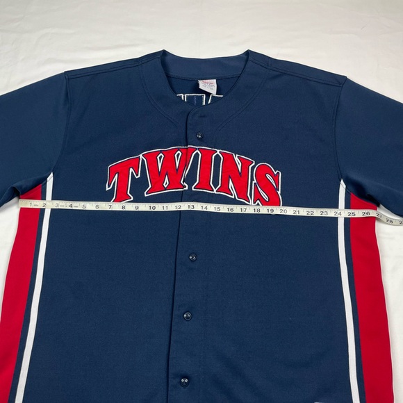 Vtg Minnesota Twins Joe Mauer Mens MLB Baseball Jersey 2XL 2000s Y2K Blue/Red B4 - Picture 7 of 8